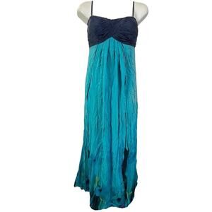 Decode 1.8 Womens Blue 100% Silk Print Sleeveless Empire Waist Dress sz 8w